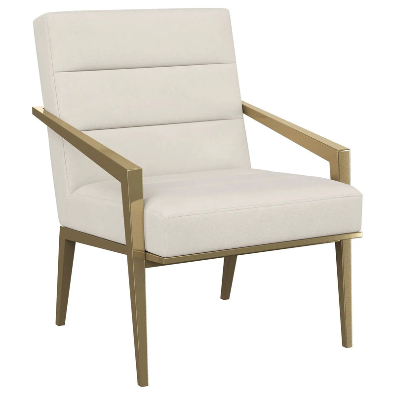 Kirra Upholstered Metal Arm Accent Chair Cream by Unique Piece Furniture