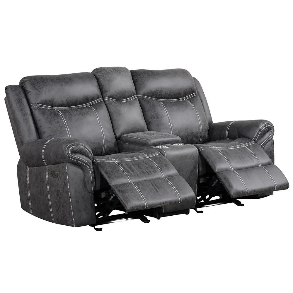 Zubaida - Loveseat w/USB Dock & Console (Glider & Motion) by Unique Piece Furniture
