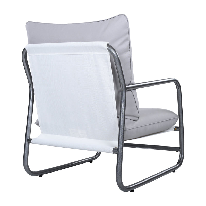 Outdoor Aluminum Frame Patio Armchair with Water Resistant Cushion - Light Gray, photo 6 of 10