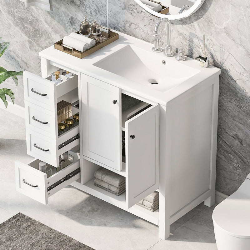 36" Bathroom Vanity with Sink Top and Storage Cabinet by HouseOfZazla