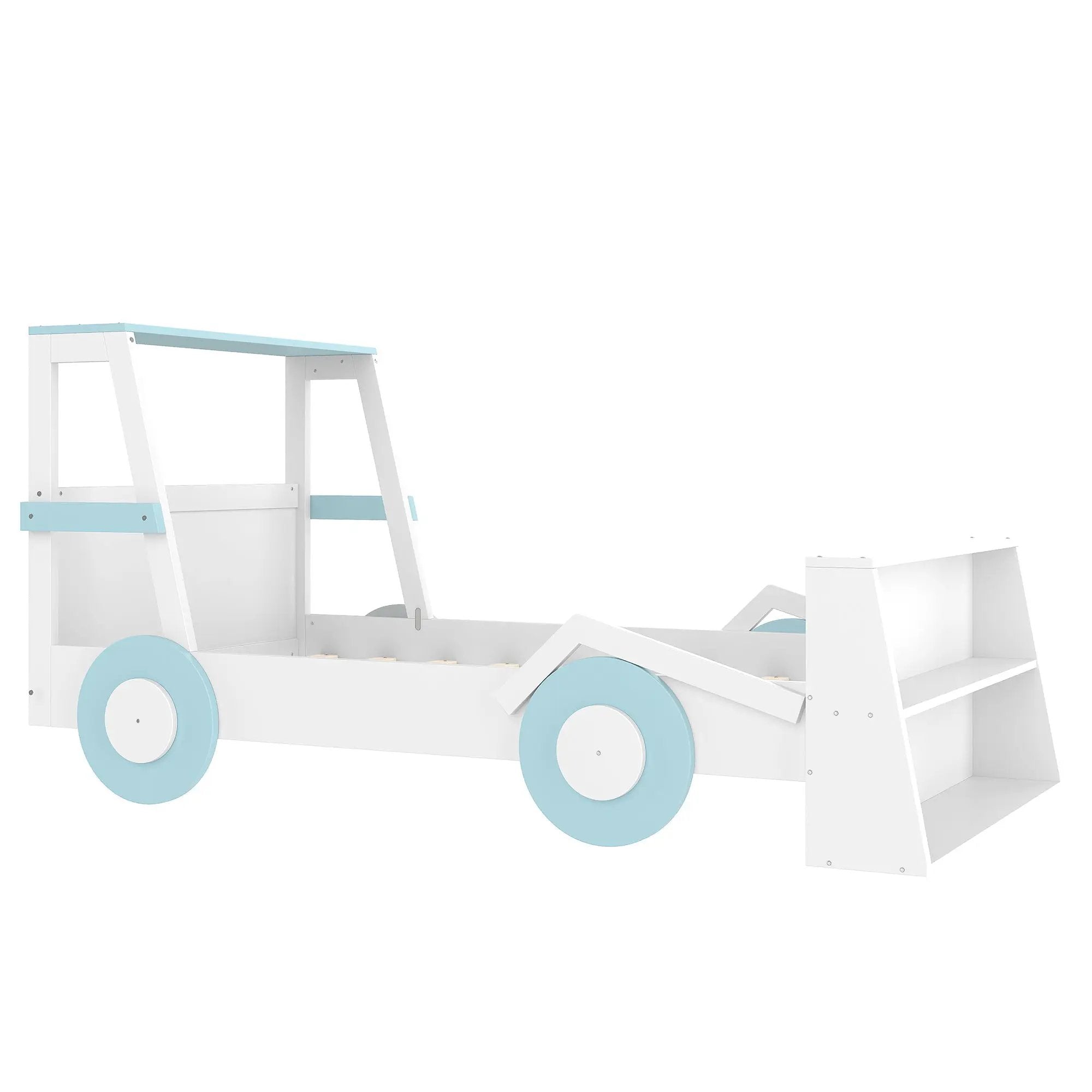 Twin Size Car Bed with Storage Shelves by HouseOfZazla