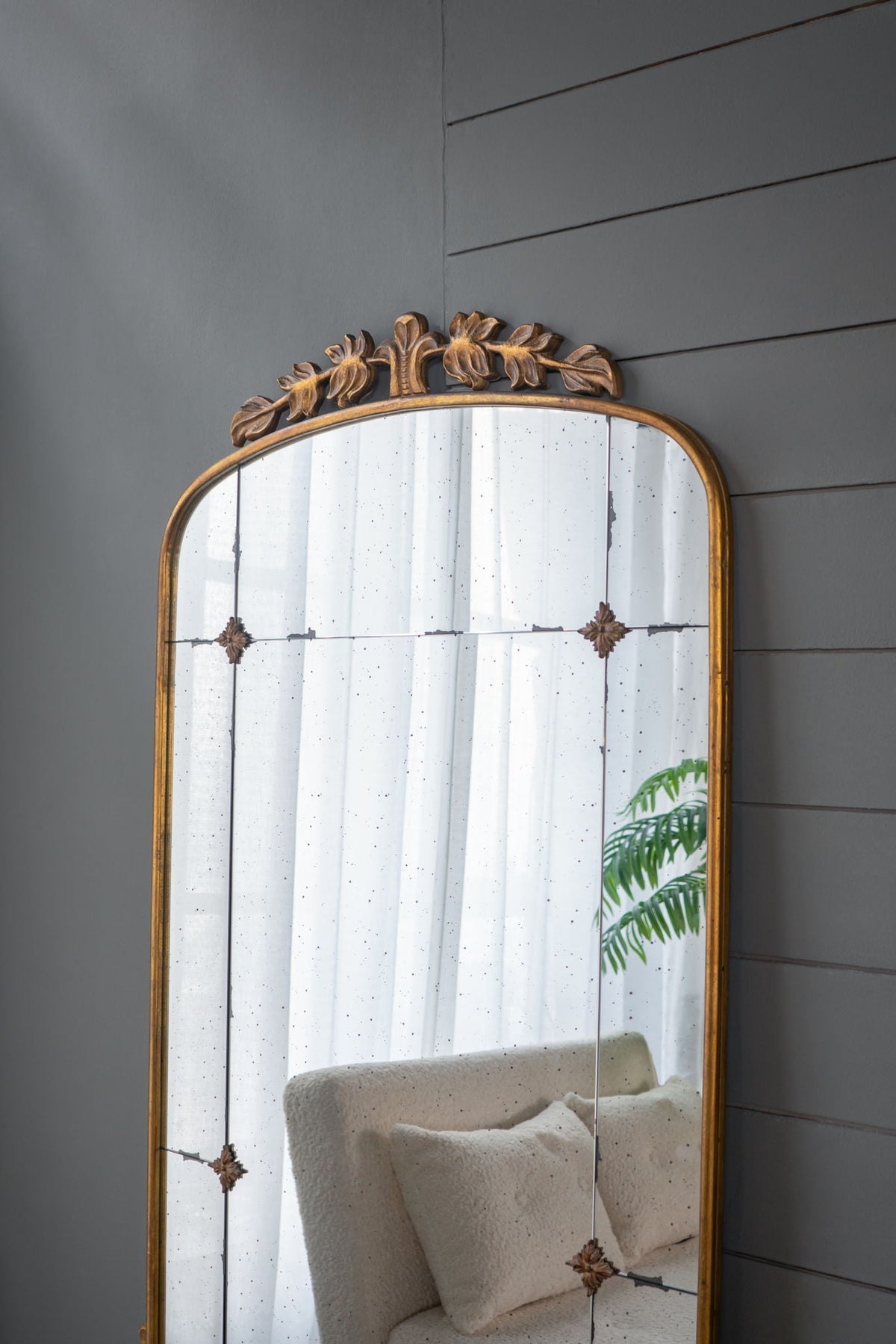 Gold Full Length Floor Mirror with Antique Metal Frame - 40.2" x 76", photo 8 of 9
