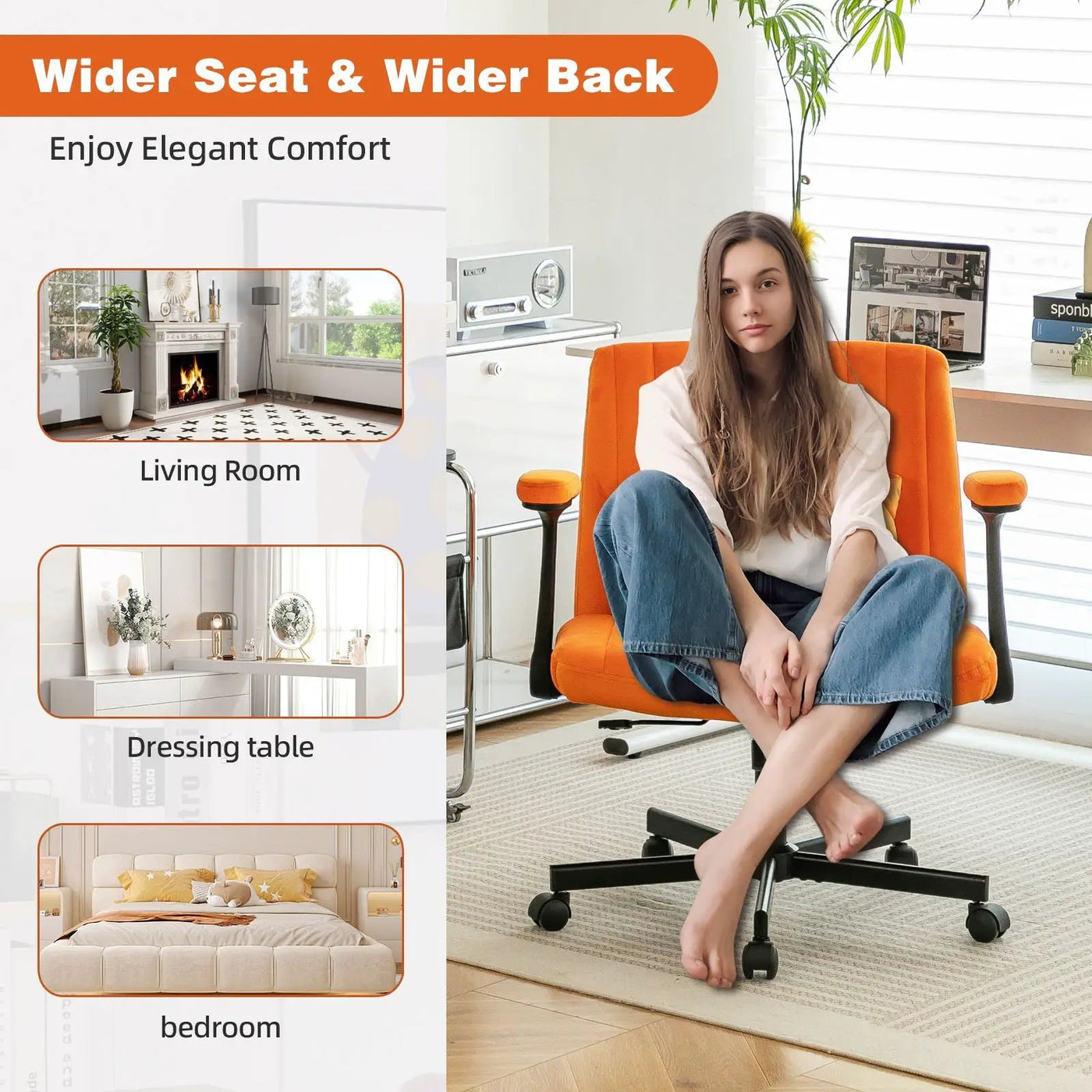 Criss Cross Armrest Office Chair With Wheels by HouseOfZazla