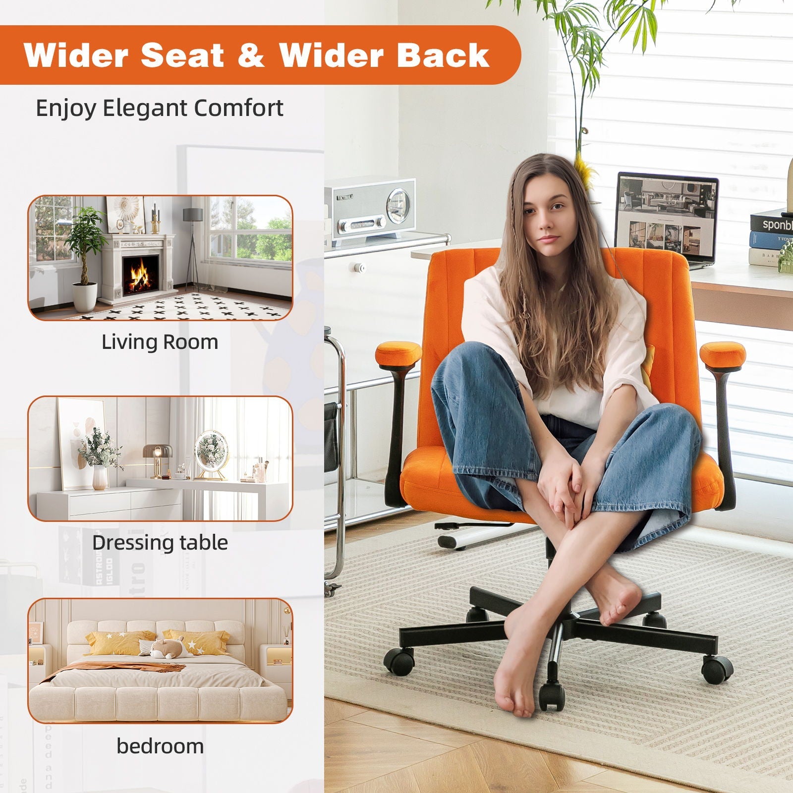 Criss Cross Armrest Office Chair With Wheels by HouseOfZazla
