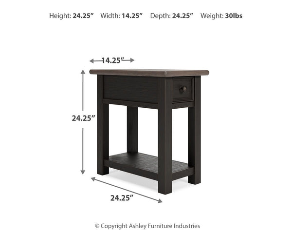 Tyler Creek - Chair Side End Table - Black / Gray, photo 2 of 7