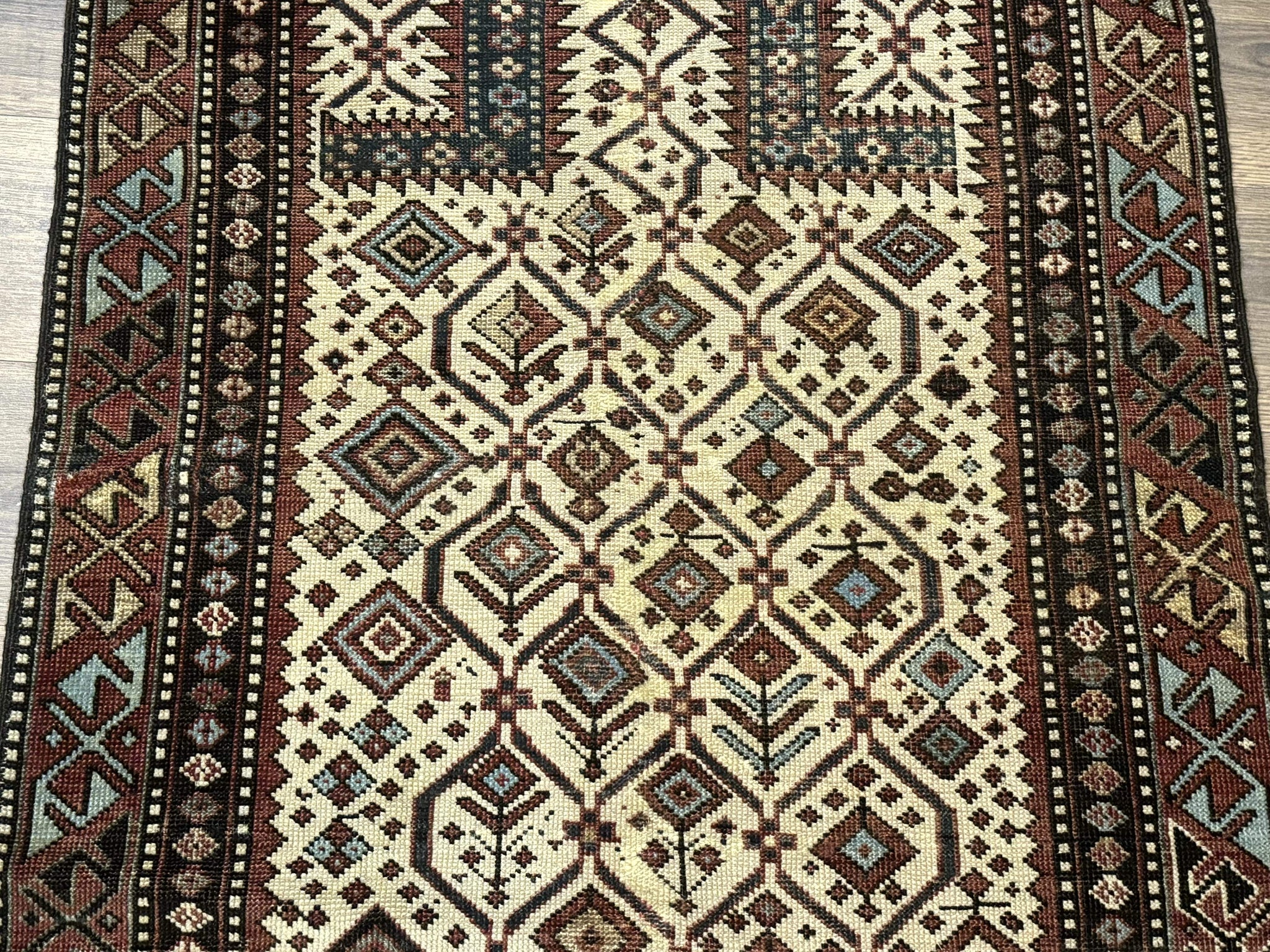 Antique Caucasian Shirvan Rug 3x5, Dagestan Prayer Rug, Collectible, Early 20th Century Rug by Jewel Rugs