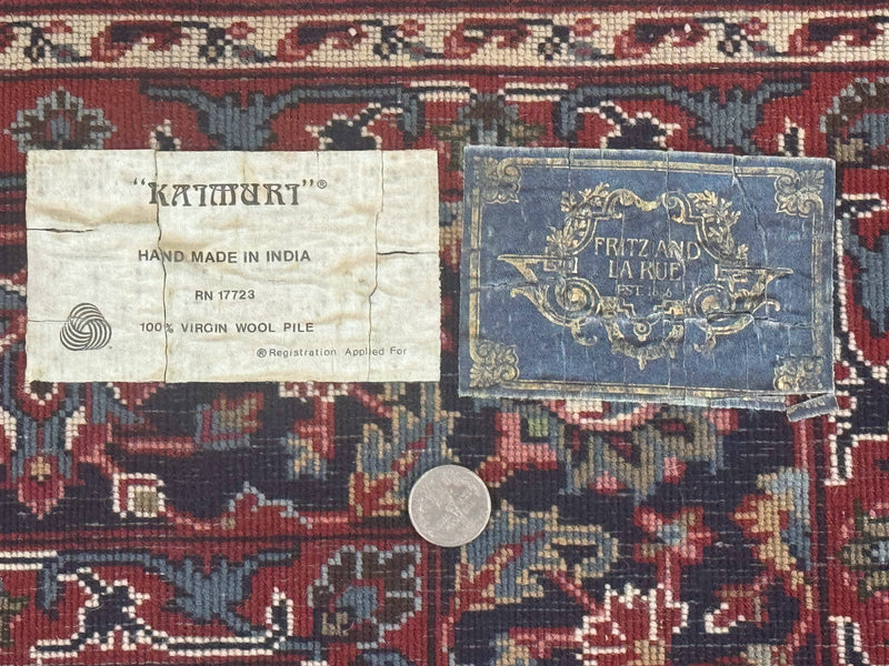 Indo Persian Rug 5x7, Vintage Traditional Floral Carpet, Burgundy and Navy Blue by Jewel Rugs