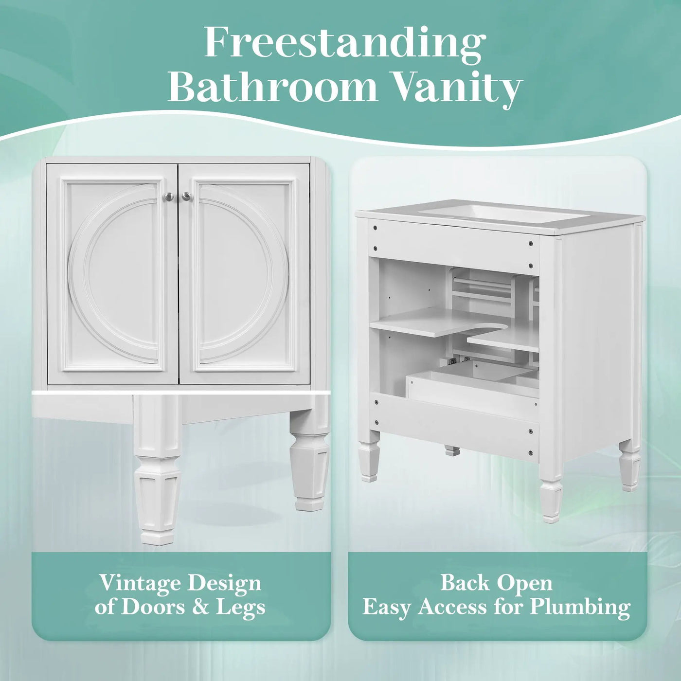 Double Sink Bathroom Vanity Set with Wall Mount Mirror Cabinet by HouseOfZazla