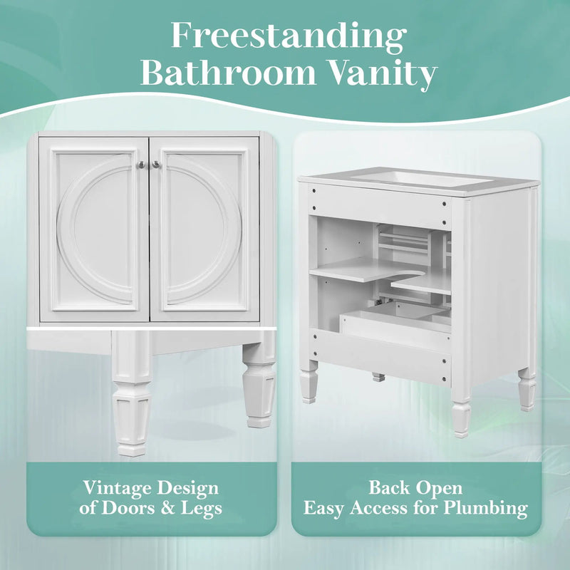 Double Sink Bathroom Vanity Set with Wall Mount Mirror Cabinet by HouseOfZazla