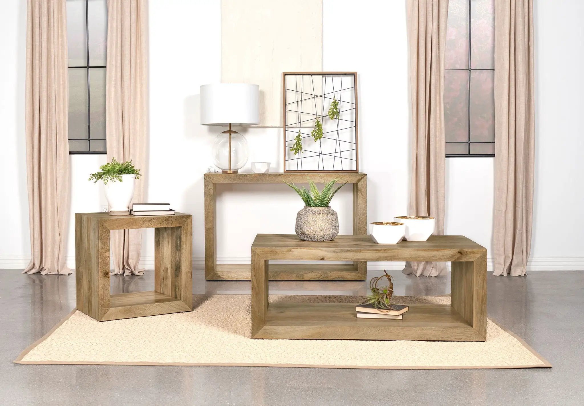 Benton Rectangular Solid Wood End Table Natural by Unique Piece Furniture