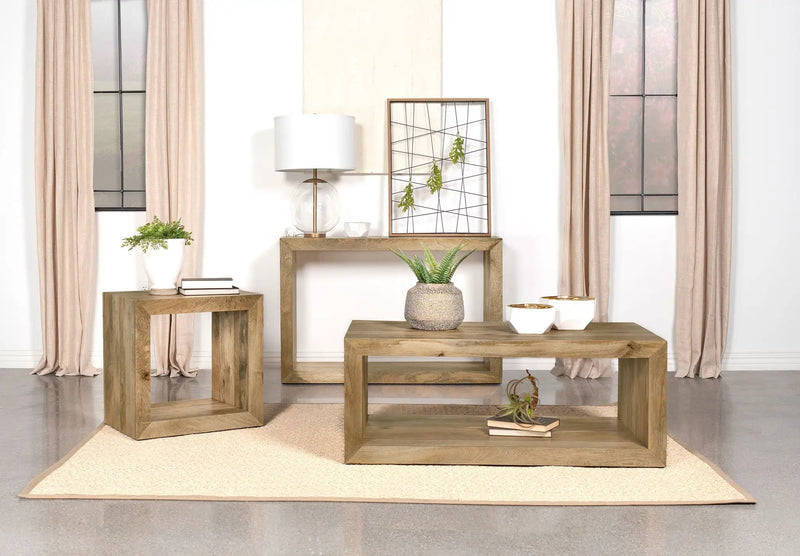 Benton Rectangular Solid Wood End Table Natural by Unique Piece Furniture