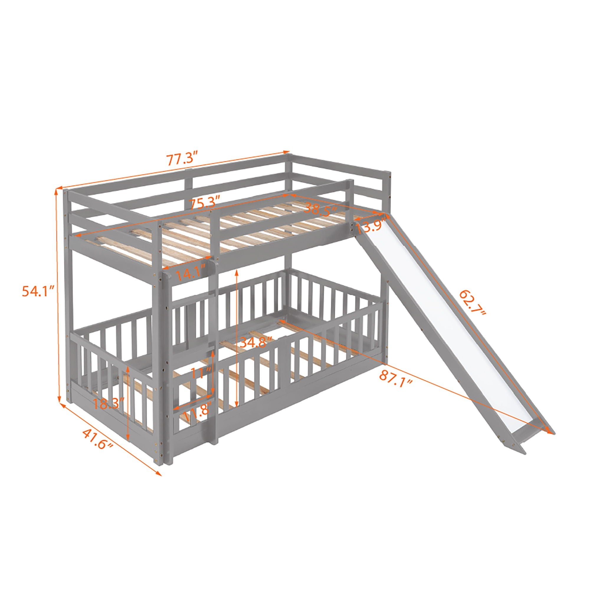 Functional Bunk Bed & Convertible Ladder And Slide by HouseOfZazla