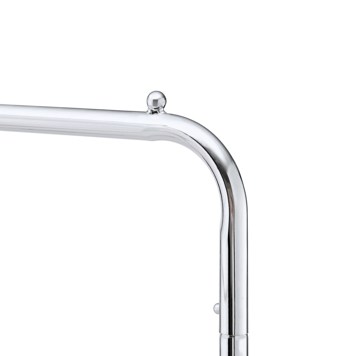 Heavy Duty Iron Garment Rack with Basket on Wheels - Silver, photo 3 of 7