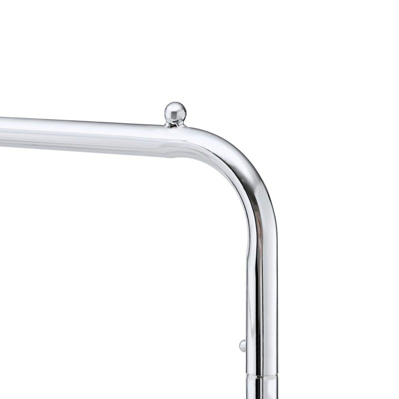 Heavy Duty Iron Garment Rack with Basket on Wheels - Silver, photo 3 of 7