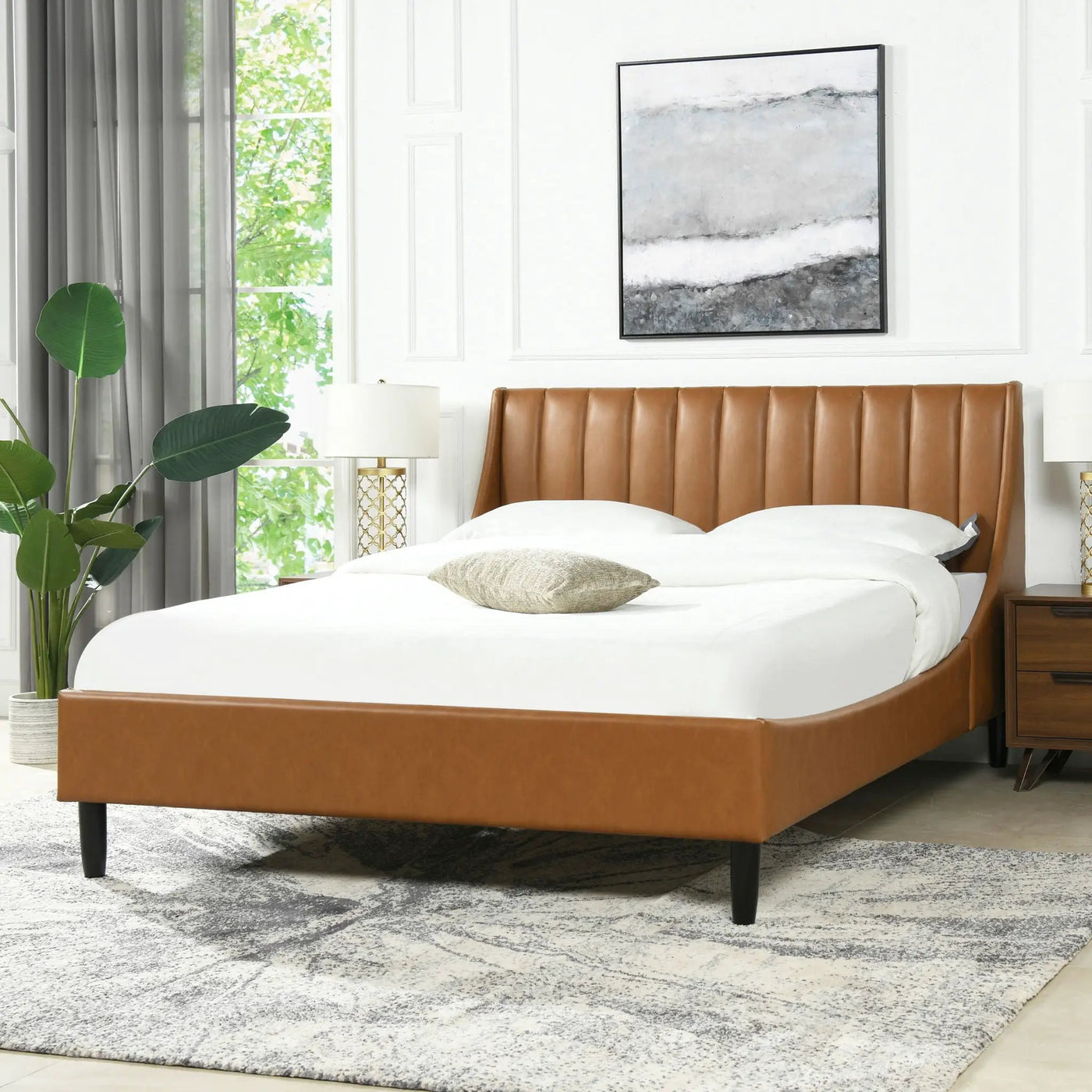 Aspen - Vertical Tufted Modern Headboard Platform Bed Set by Unique Piece Furniture