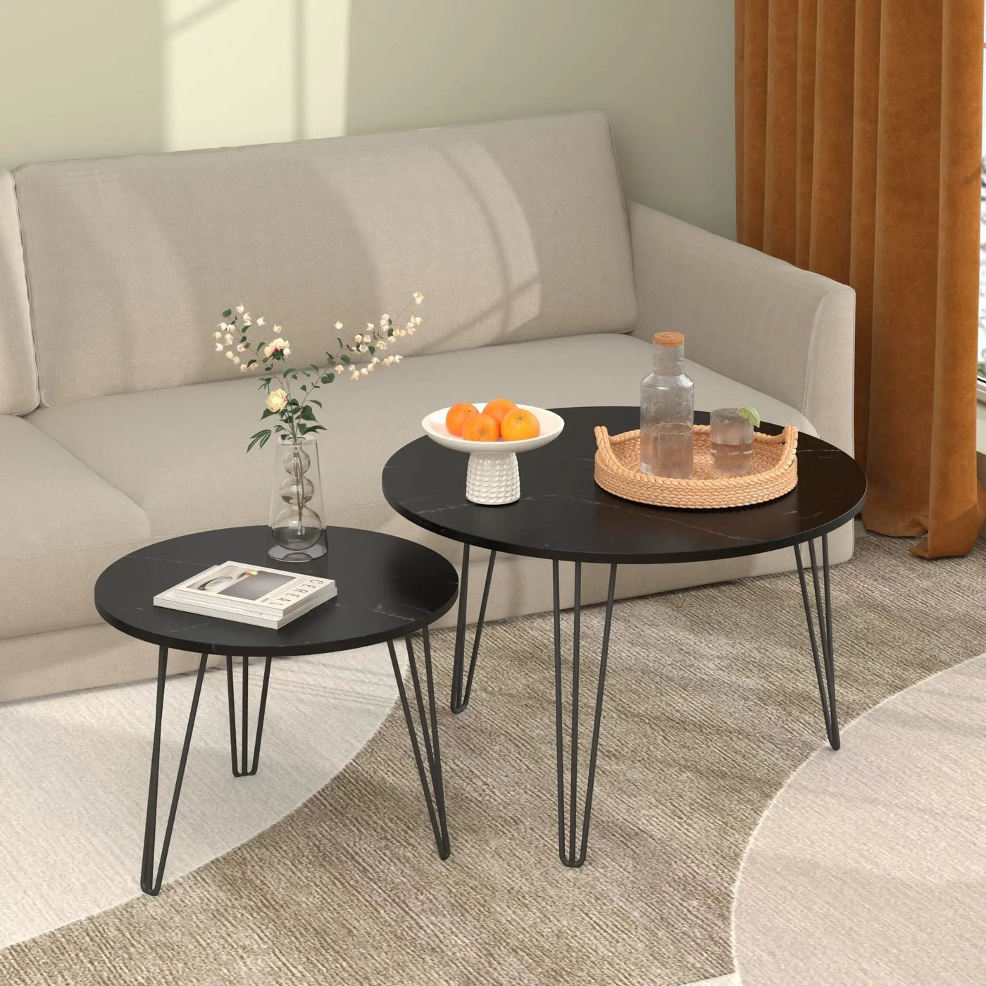 Round Nesting Coffee Table For Living Room (Set of 2) by HouseOfZazla
