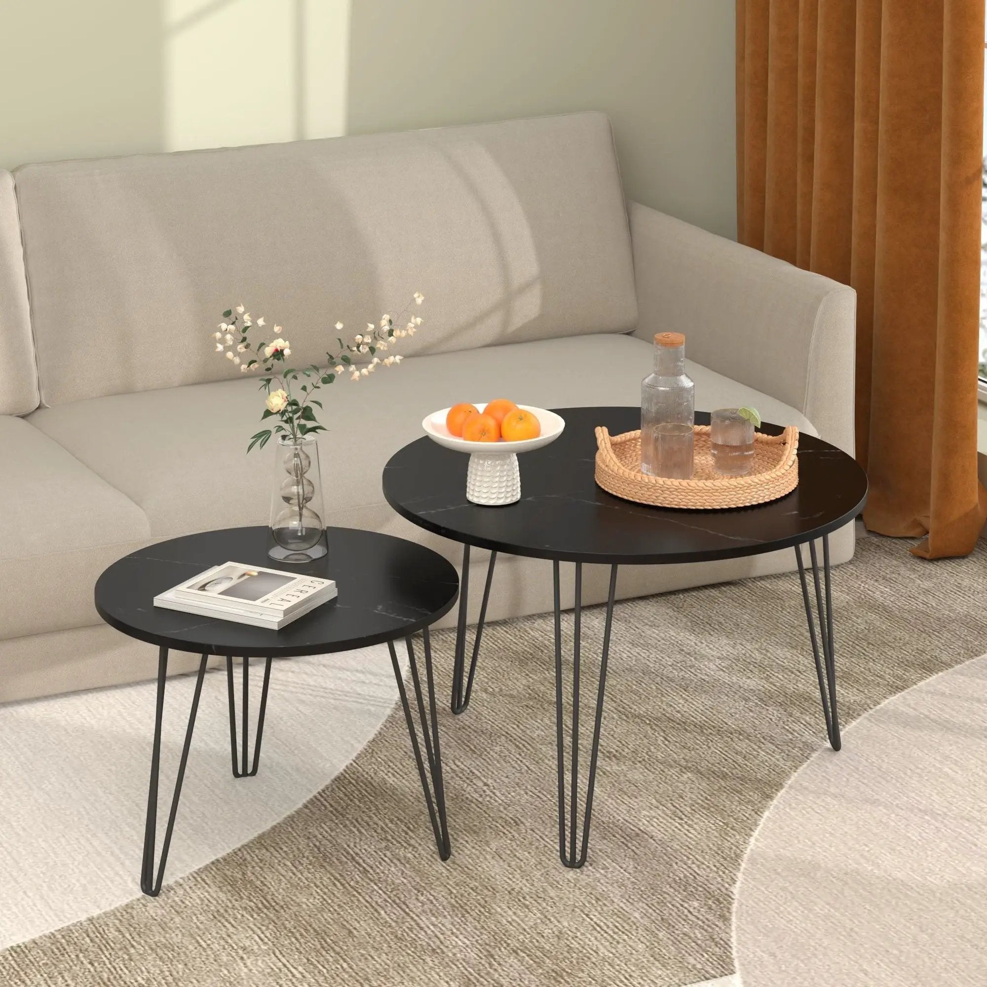 Round Nesting Coffee Table For Living Room (Set of 2) by HouseOfZazla