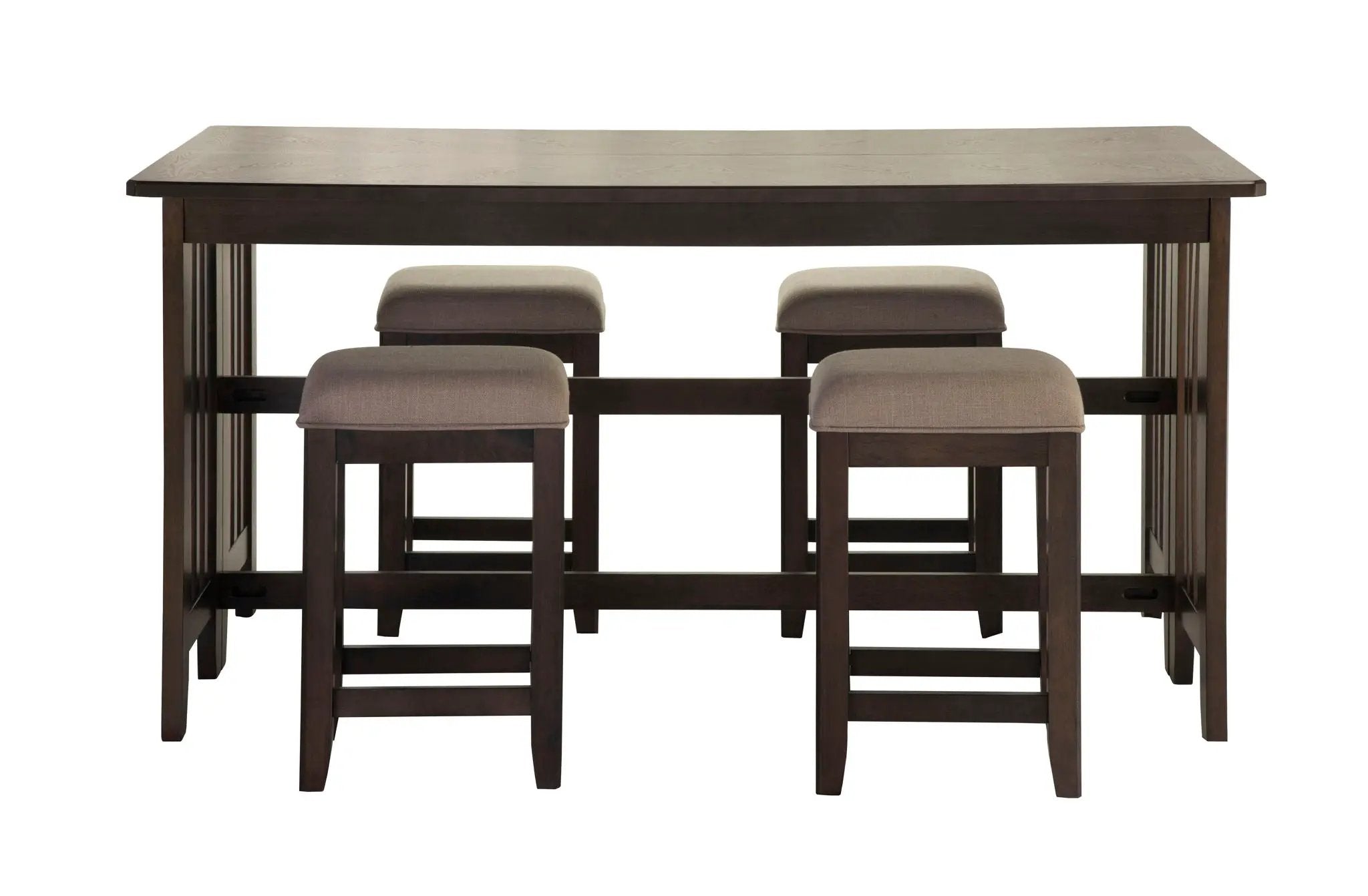 Drop Leaf Table & 4 Stools - Dark Brown by Unique Piece Furniture