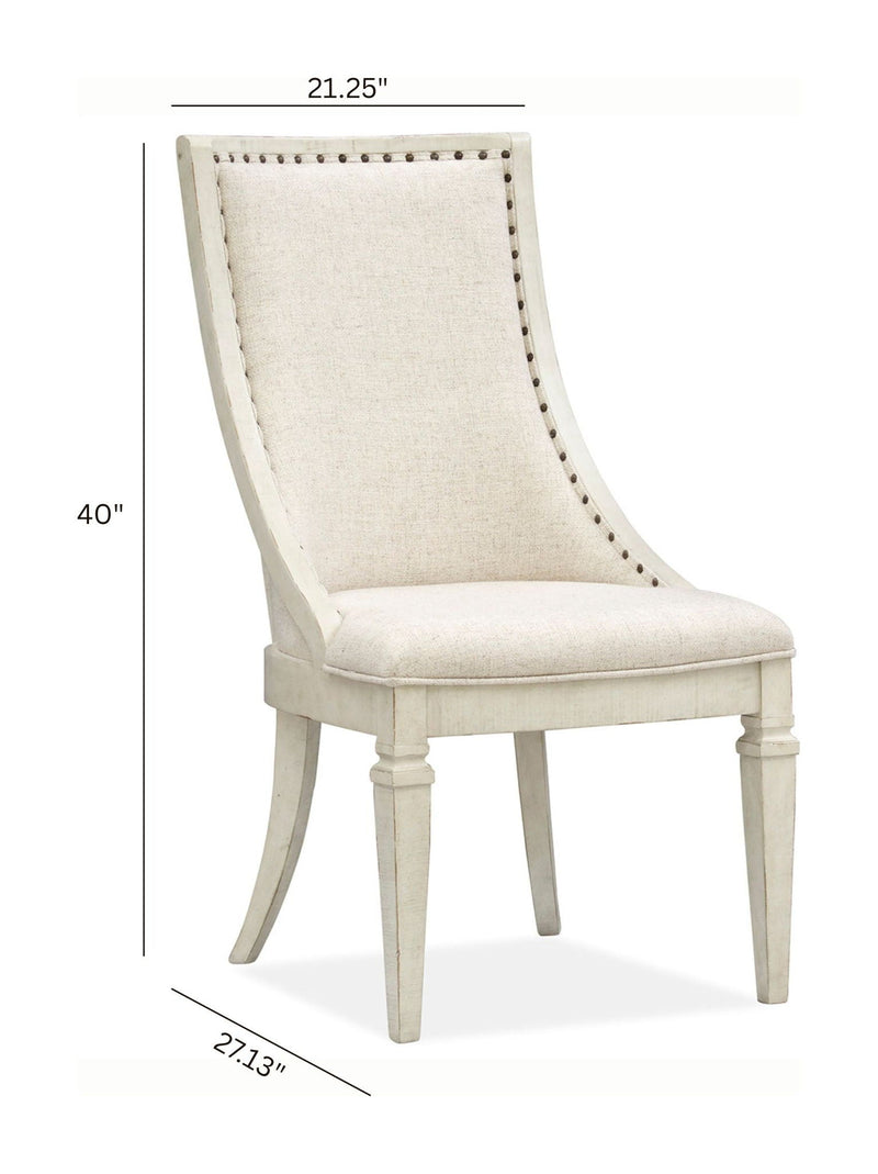Newport - Dining Arm Chair With Upholstered Seat & Back (Set of 2) - Alabaster, photo 4 of 7