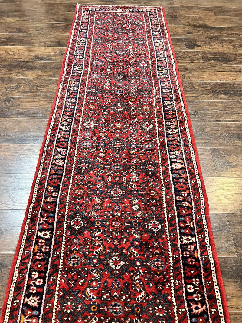 Long Persian Runner Rug 2.9 x 17, Red Handmade Wool Rug for Hallway, Antique Persian Carpet, 17ft Runner, Persian Hamadan Dargazine Rug by Jewel Rugs