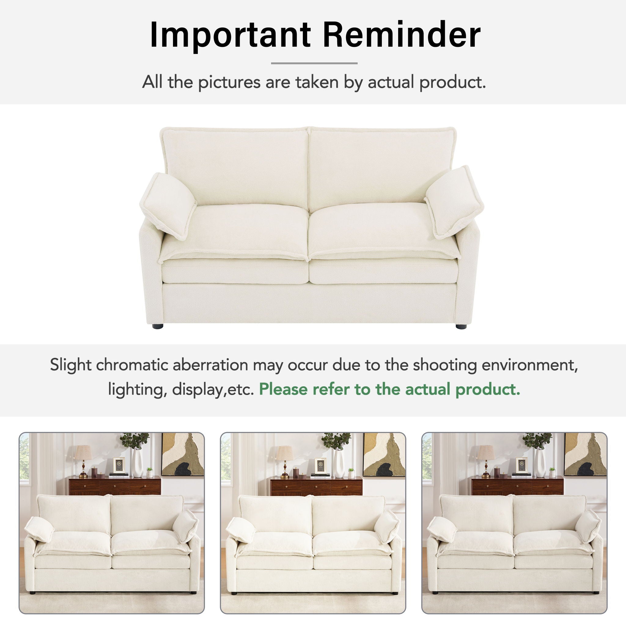 Modern Loveseat Sofa, Upholstered Couch With Side Storage Pockets by HouseOfZazla