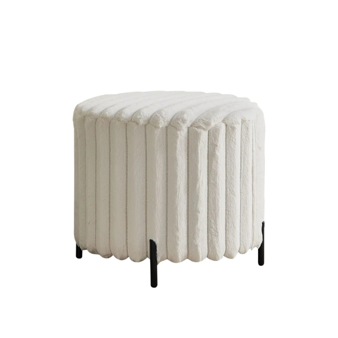 Wide Upholstered Round Pouf Ottoman Foot Rest by HouseOfZazla