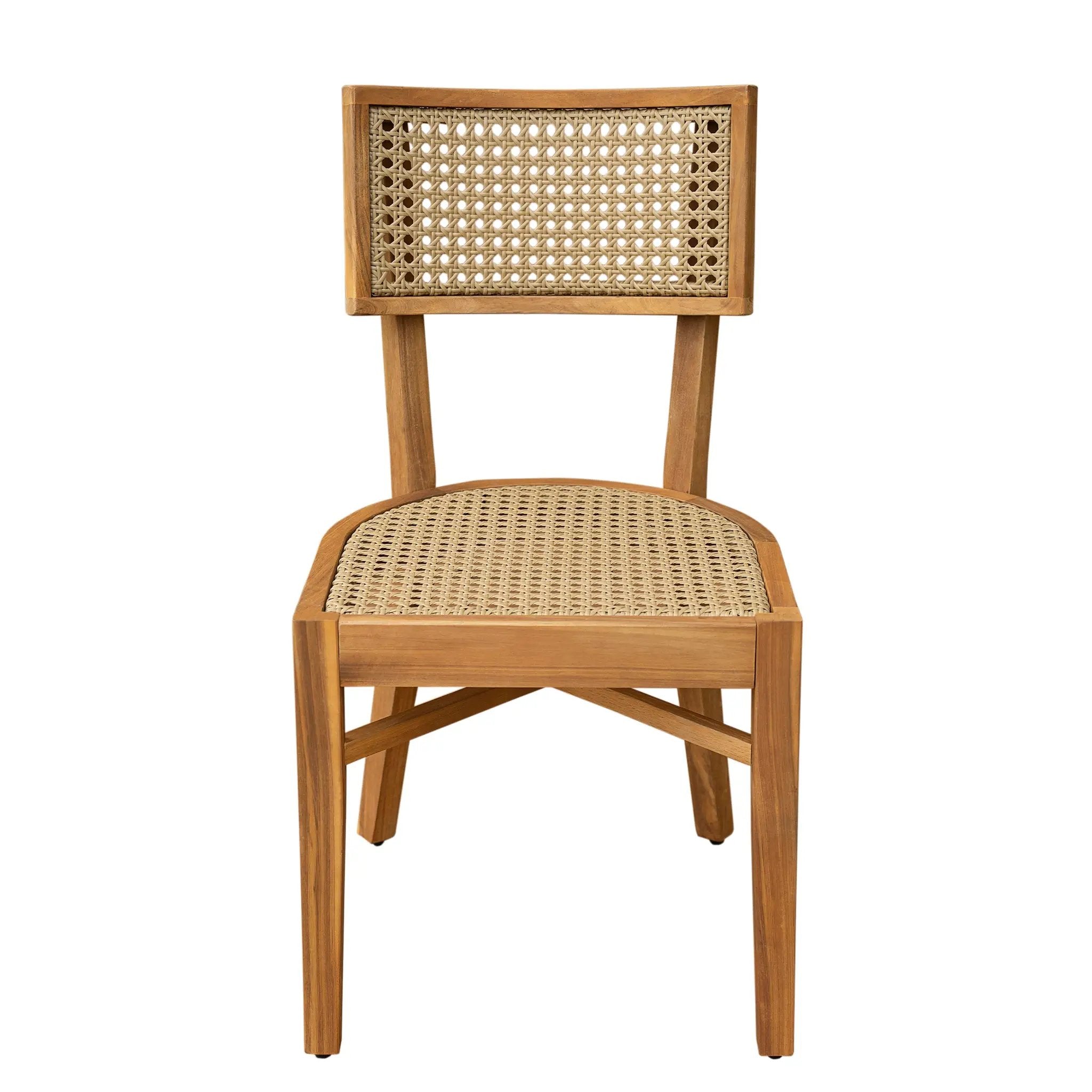 Netro Acacia Wood Dining Chair with Light Brown Wicker by HouseOfZazla