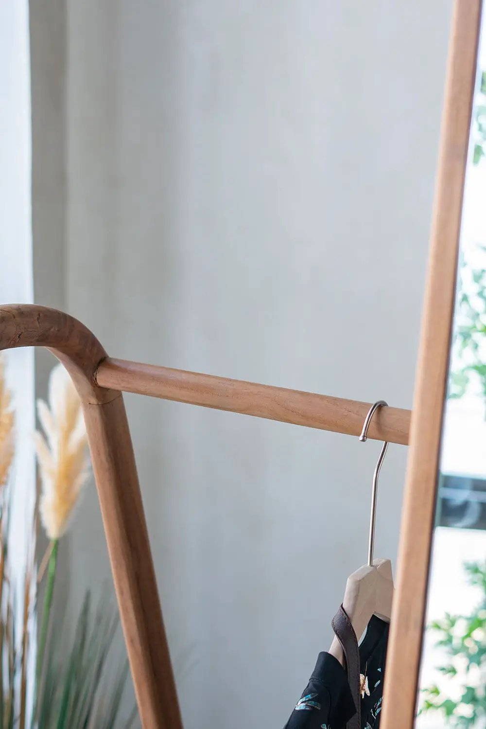 Clothes Hanger With Mirror, Large - Brown by HouseOfZazla