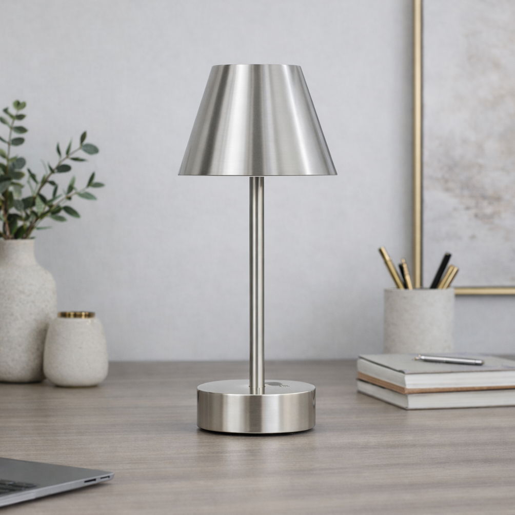 Rechargeable LED Table Lamp with Touch Switch - Gold or Pearl Silver, photo 4 of 12