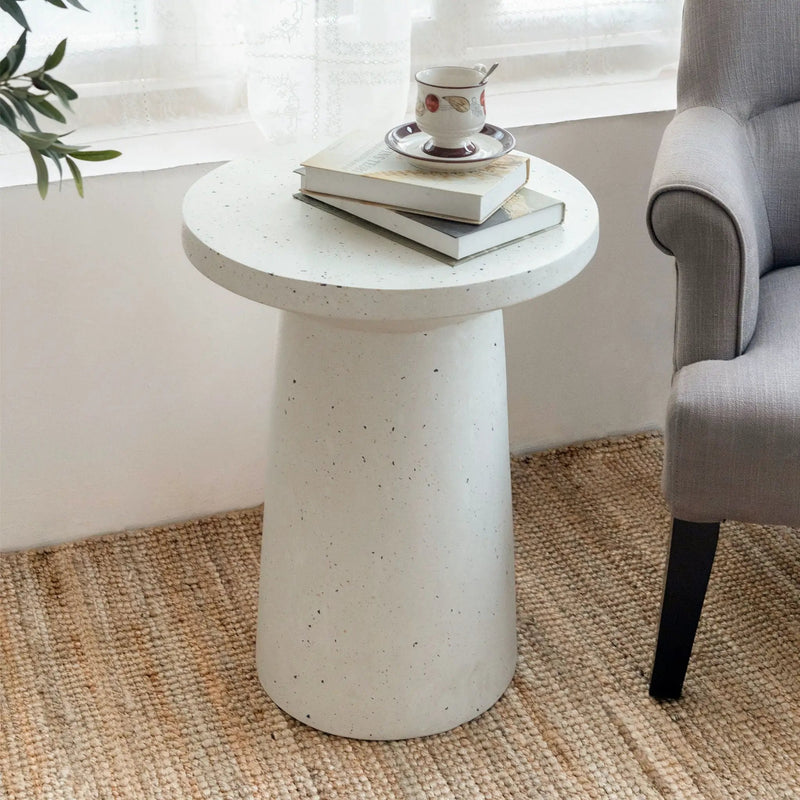 Terrazzo Outdoor Side Table - White by HouseOfZazla