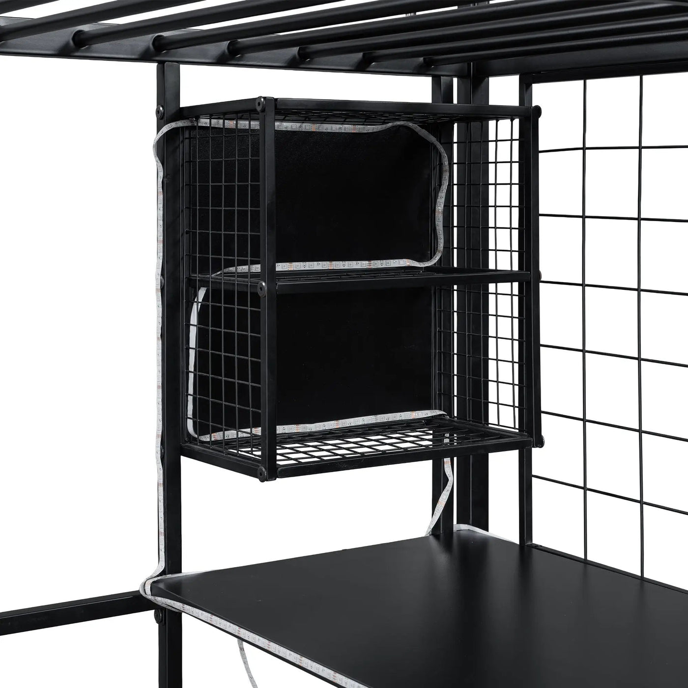 Loft Bed With Built In Work Station, Wardrobe, Storage Staircase And LED by Unique Piece Furniture