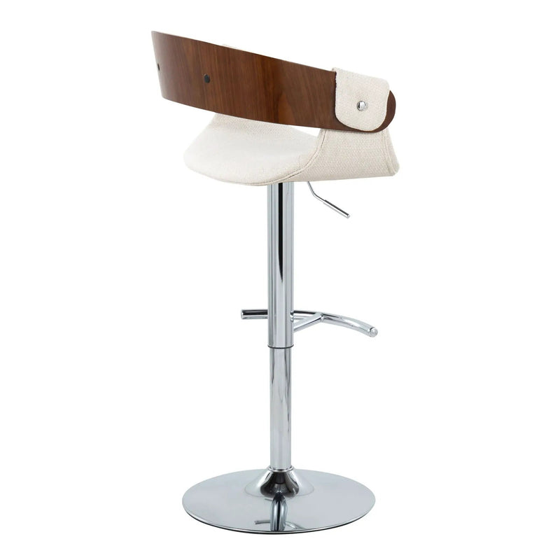 Elisa - Mid Century Modern Adjustable Barstool With Swivel With Rounded T Footrest (Set of 2) by Unique Piece Furniture