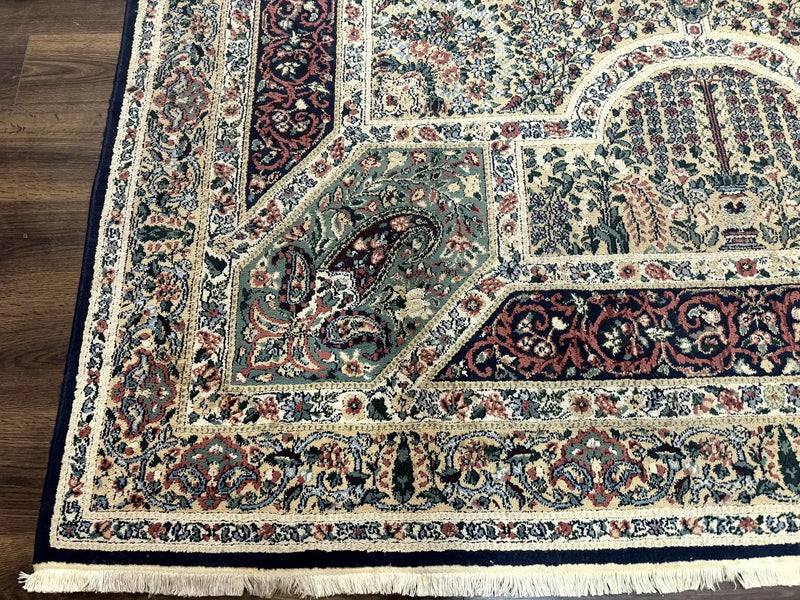 Persian Rug 8x11, Belgium Power Loomed Rug, Kirman Lavar Floral Design, Vintage Rug by Jewel Rugs