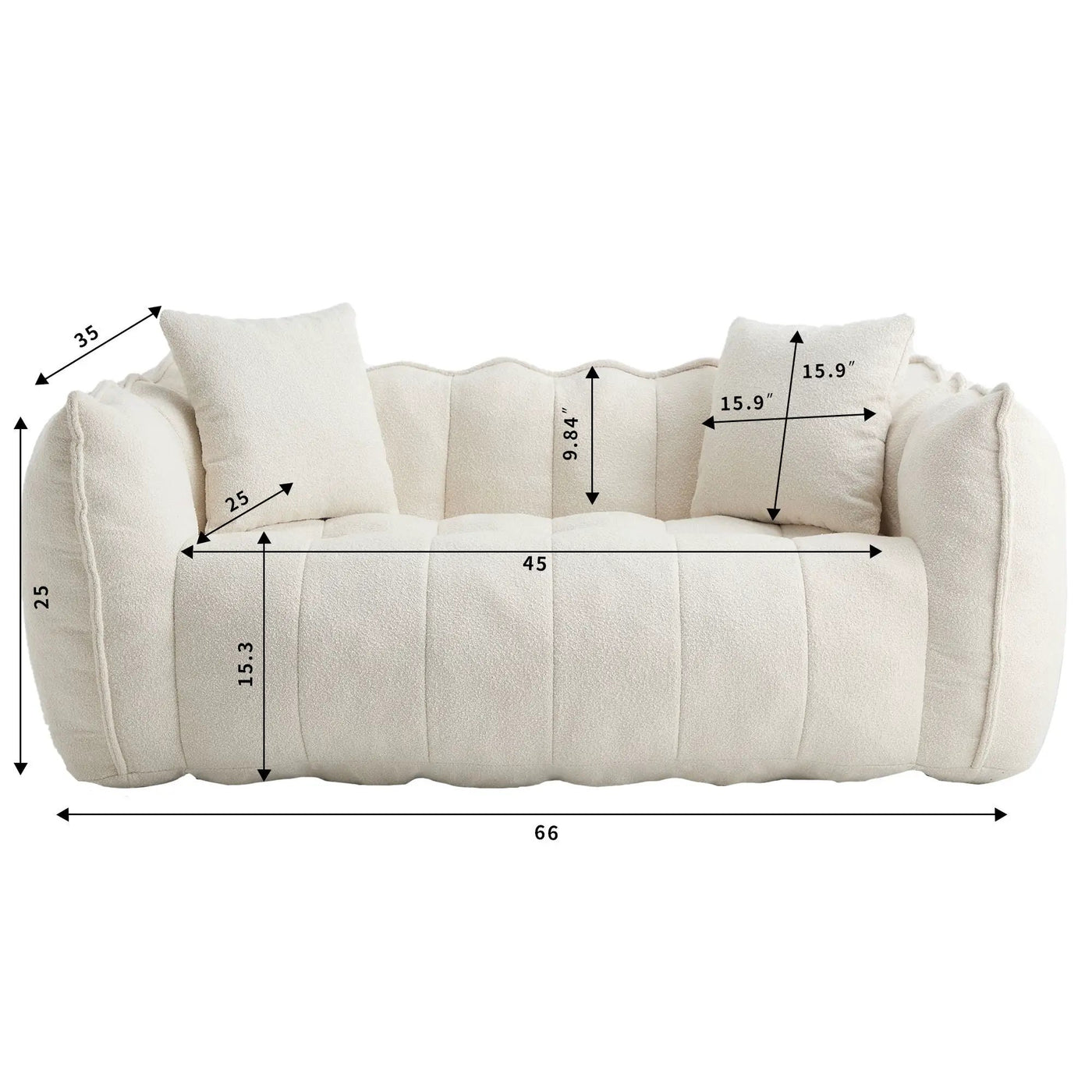 Cozy Beanbag Chair With High Resilience Foam Core For 2 by Unique Piece Furniture