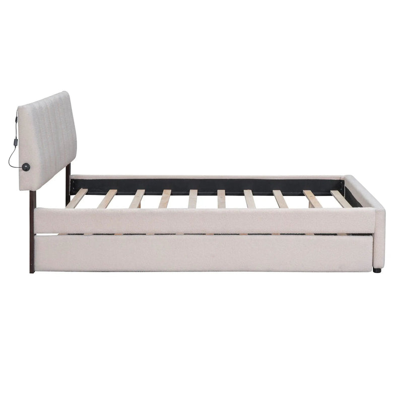 Upholstered Platform Bed With Trundle by HouseOfZazla