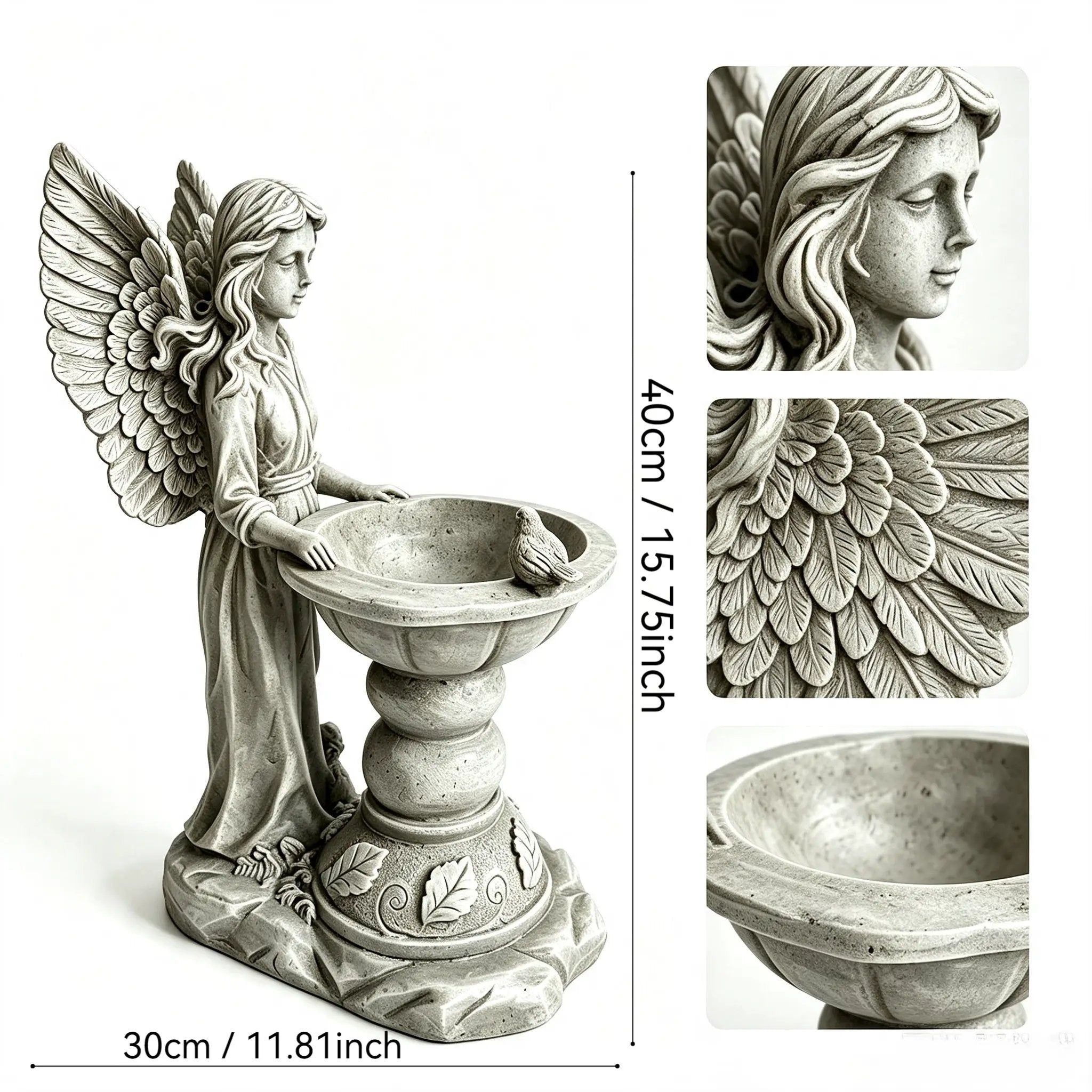 15.35" High Angel Bird Bath Sculpture by HouseOfZazla
