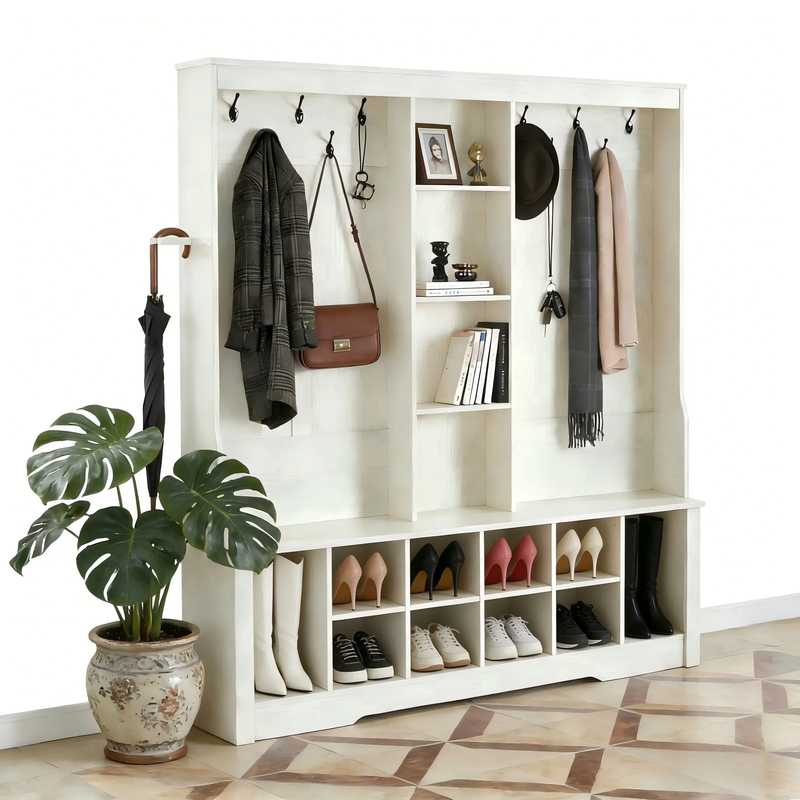Itaar Hall Tree with Bench and Shoe Storage by HouseOfZazla