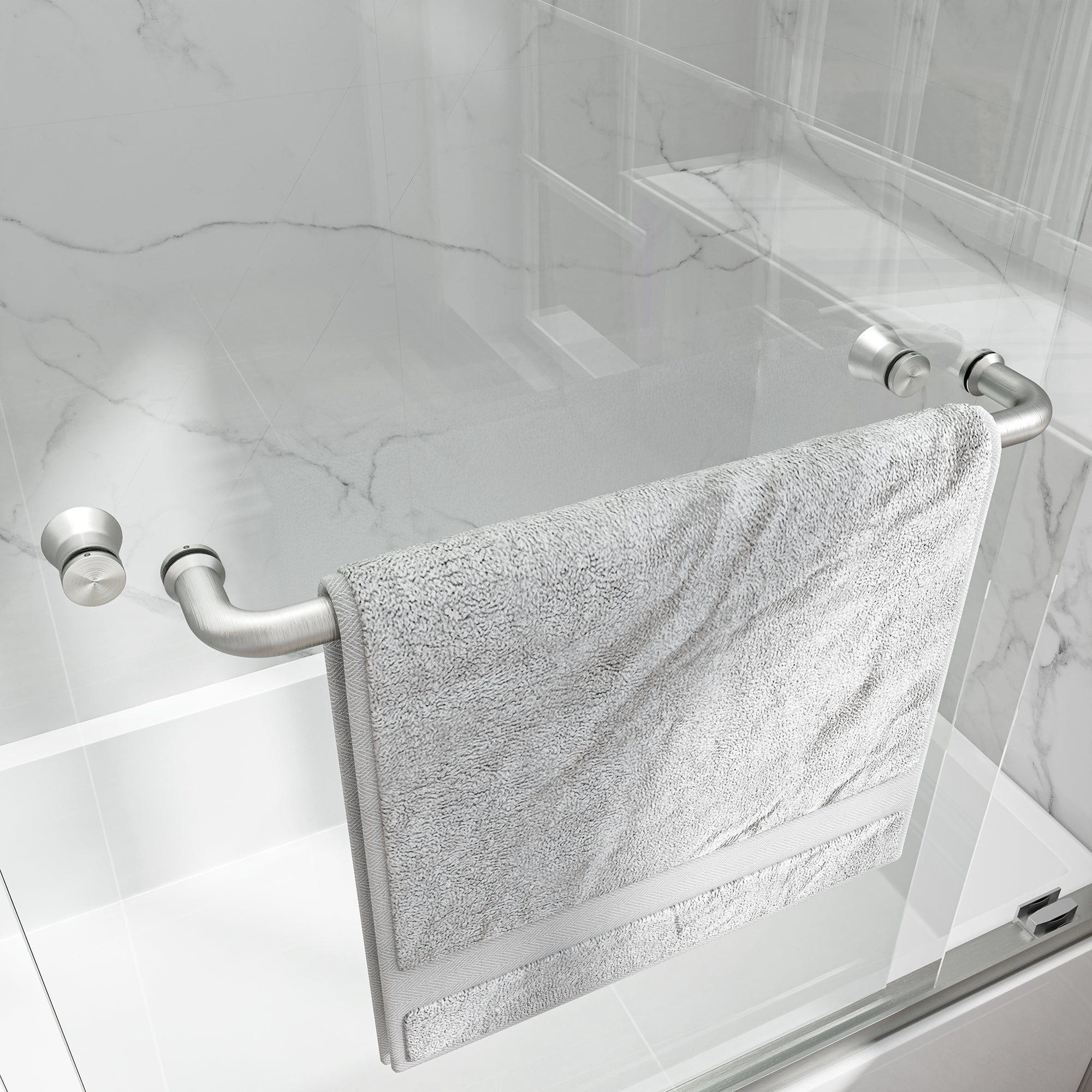 55-60" W x 60" H Brushed Nickel Double Bypass Sliding Shower Door by HouseOfZazla