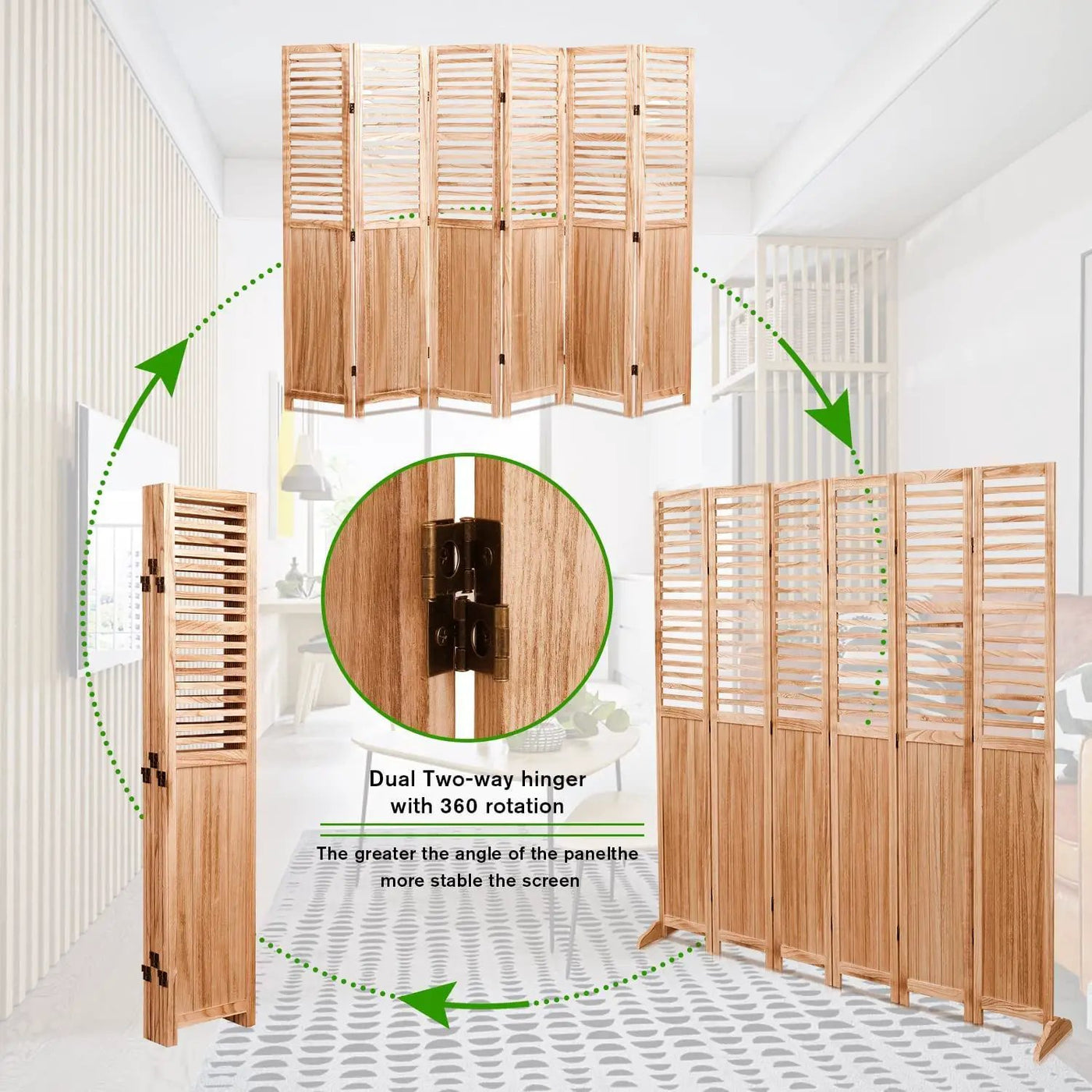 Expertly Designed Panel Folding Room Divider by HouseOfZazla