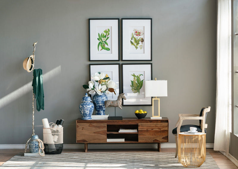 Botanical Flower Wall Art Set of 4 with Framed Prints - White / Blue, photo 10 of 15
