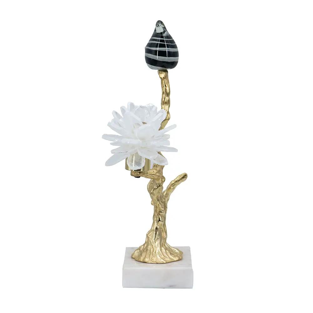 Aluminum Candle Holder With Marble Stand by Unique Piece Furniture