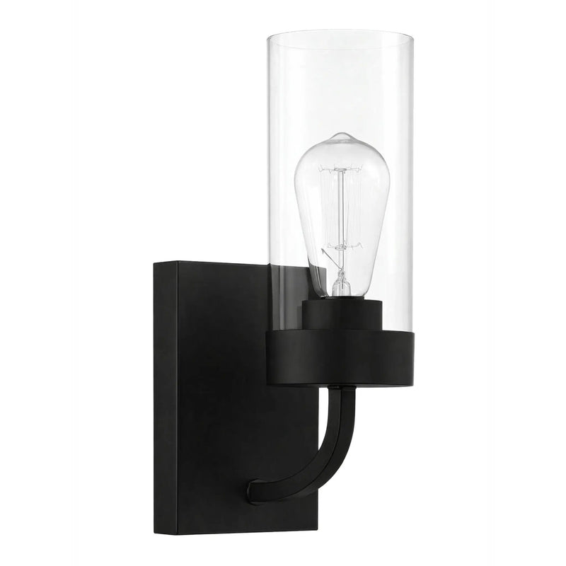 Zephyr - Single Light Sconce - Black / Clear by HouseOfZazla