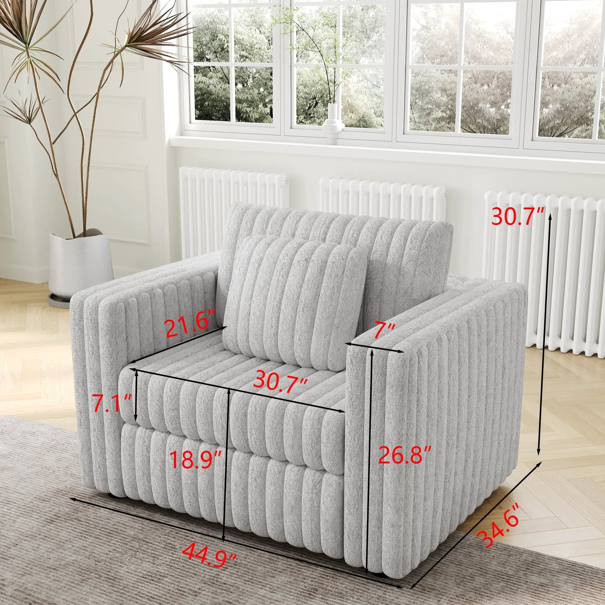 44.9" Modular Sofa Single - Light Gray by HouseOfZazla