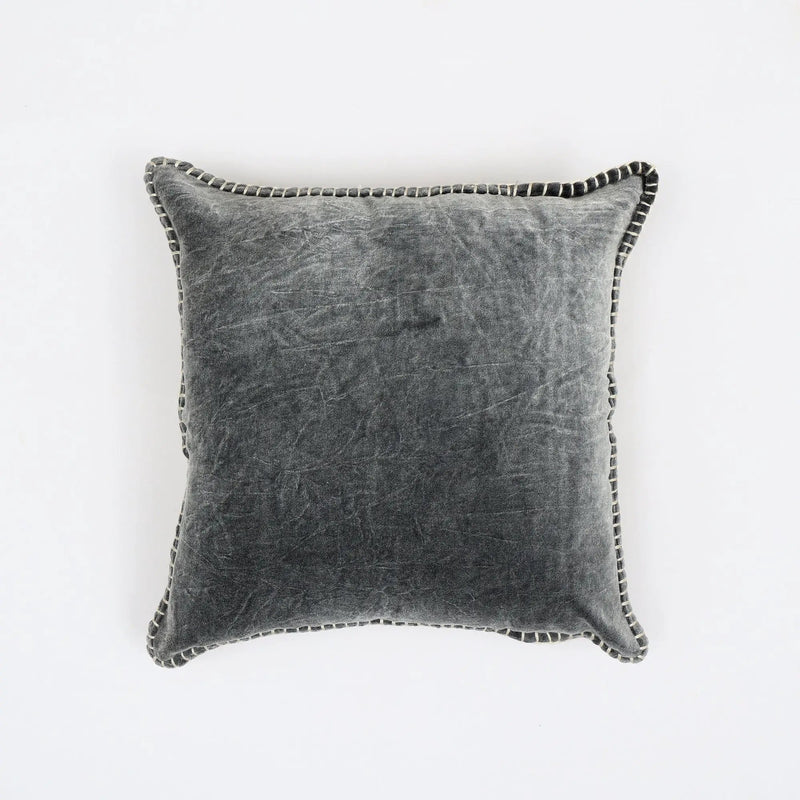 Olivia Stonewashed Velvet Pillow – 19" Square by HouseOfZazla
