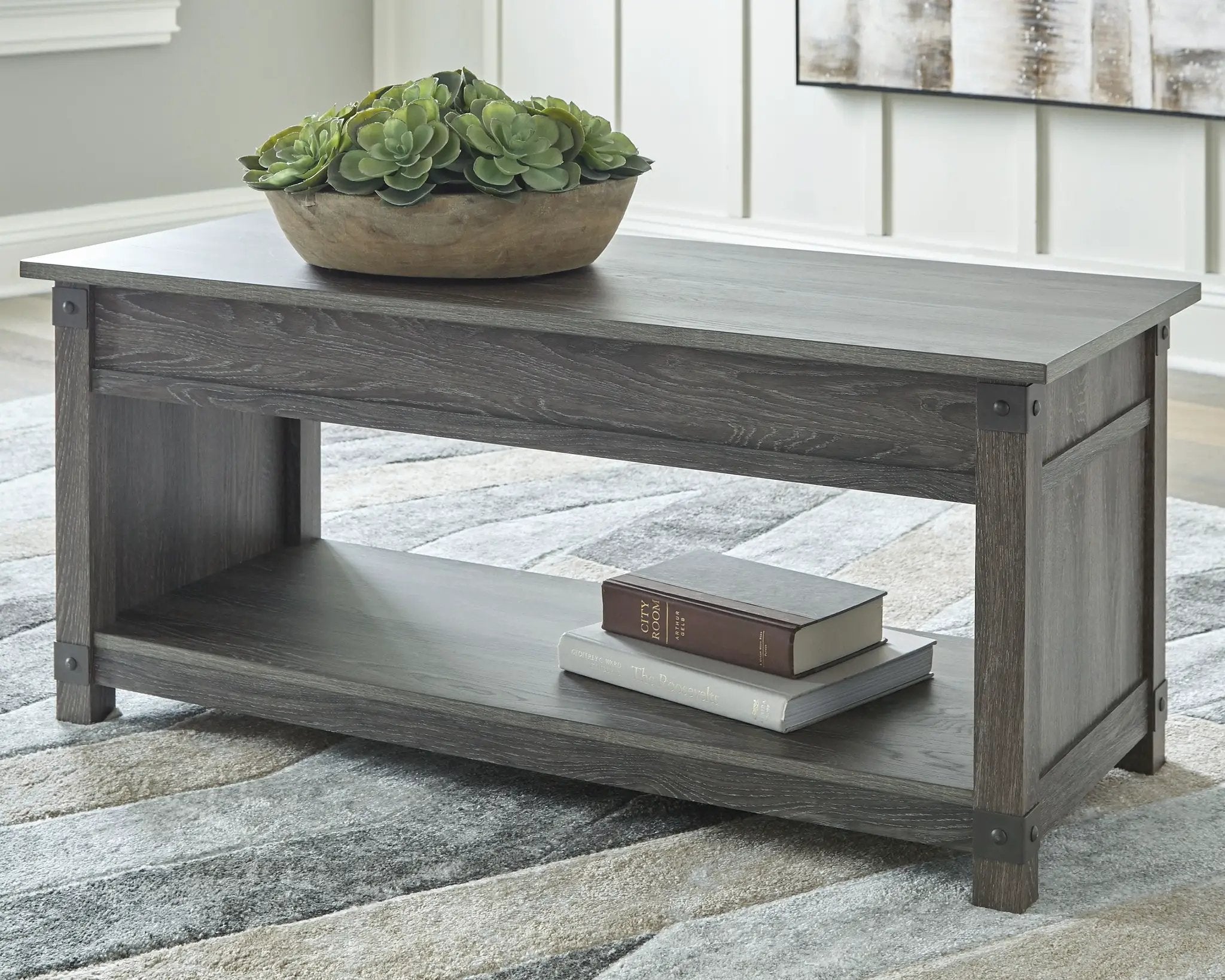 Freedan - Rect Lift Top Cocktail Table - Grayish Brown by Unique Piece Furniture