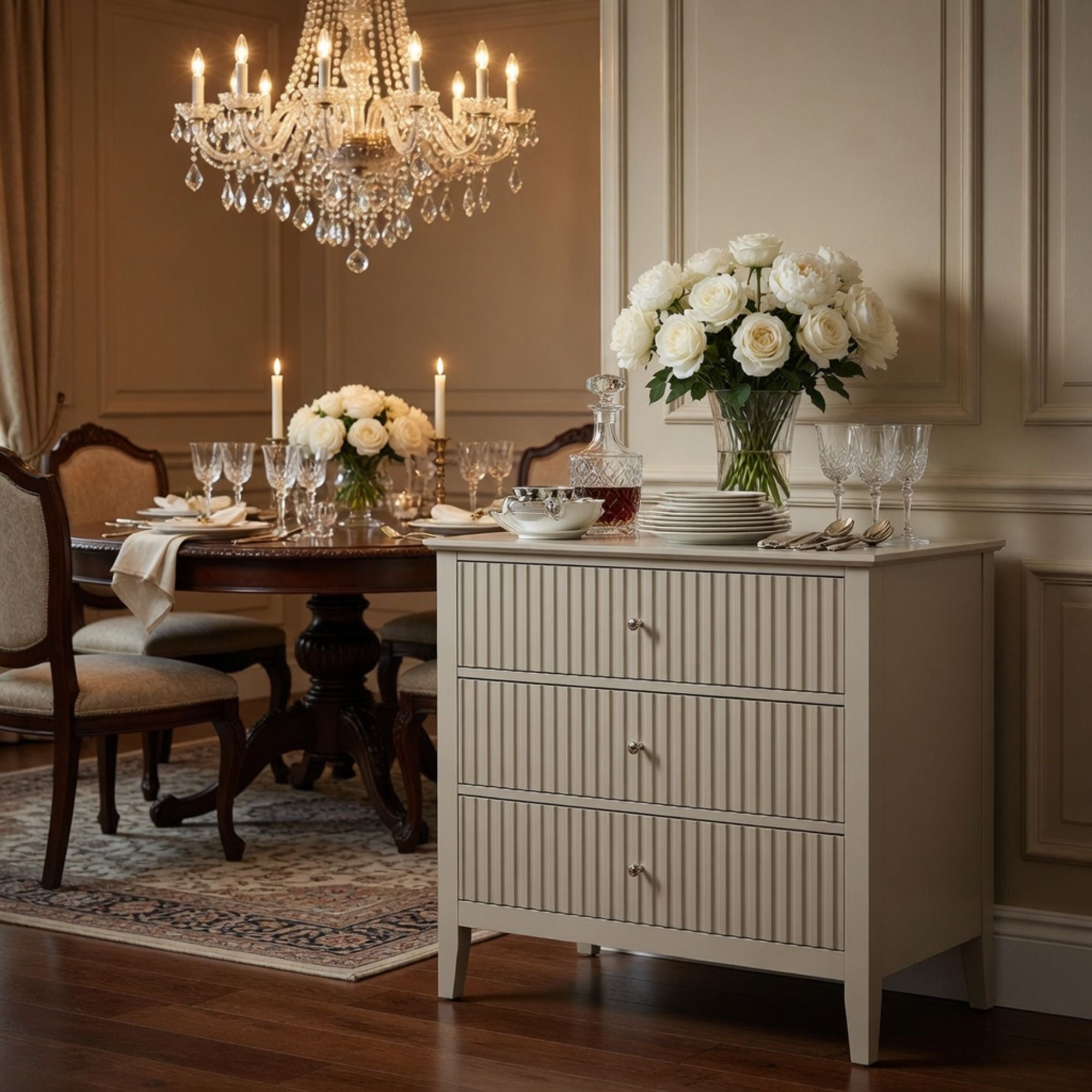 Fluted 3 Drawer Nightstand With Soft Close Slides by HouseOfZazla