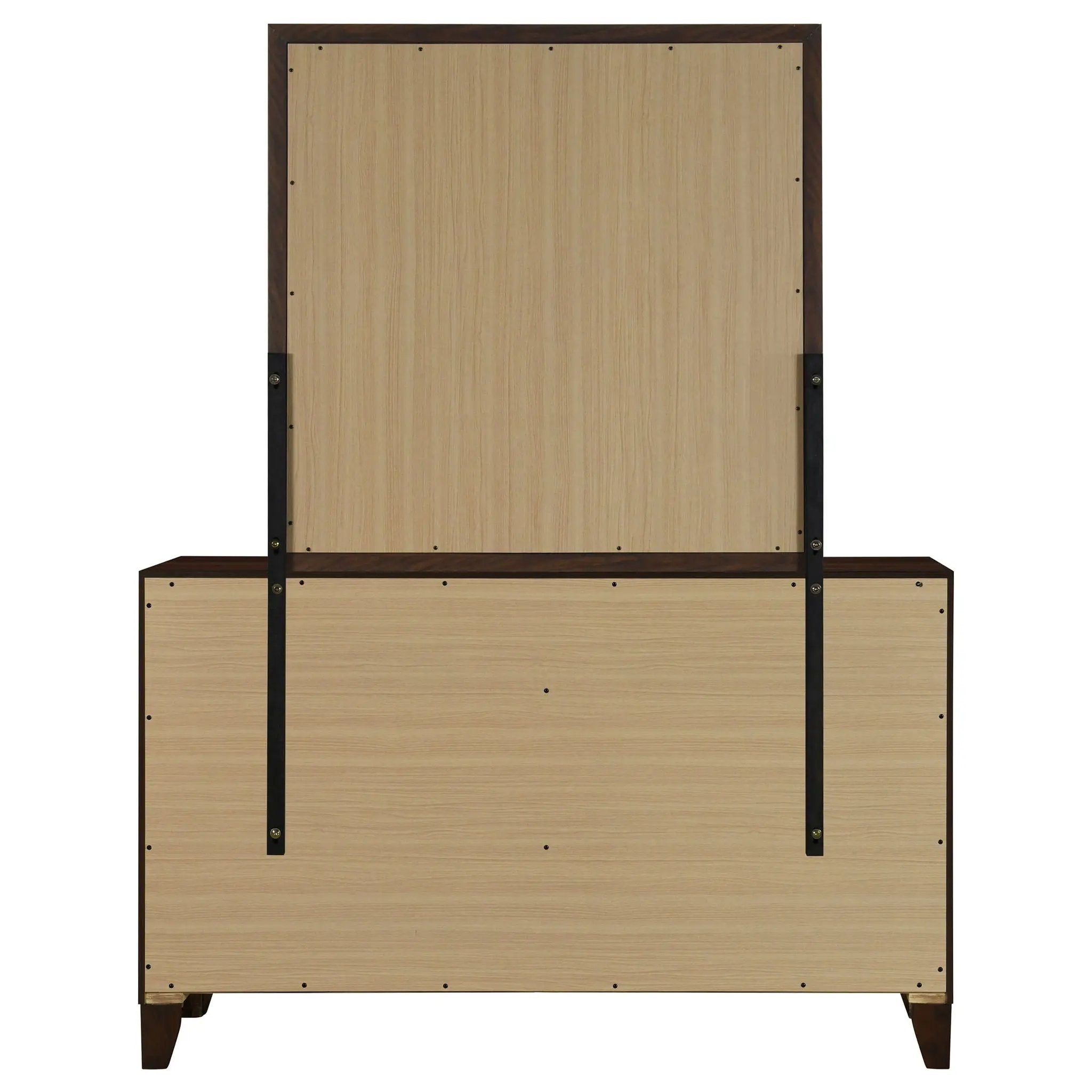 Welsley 6-drawer Dresser and Mirror Walnut by Unique Piece Furniture