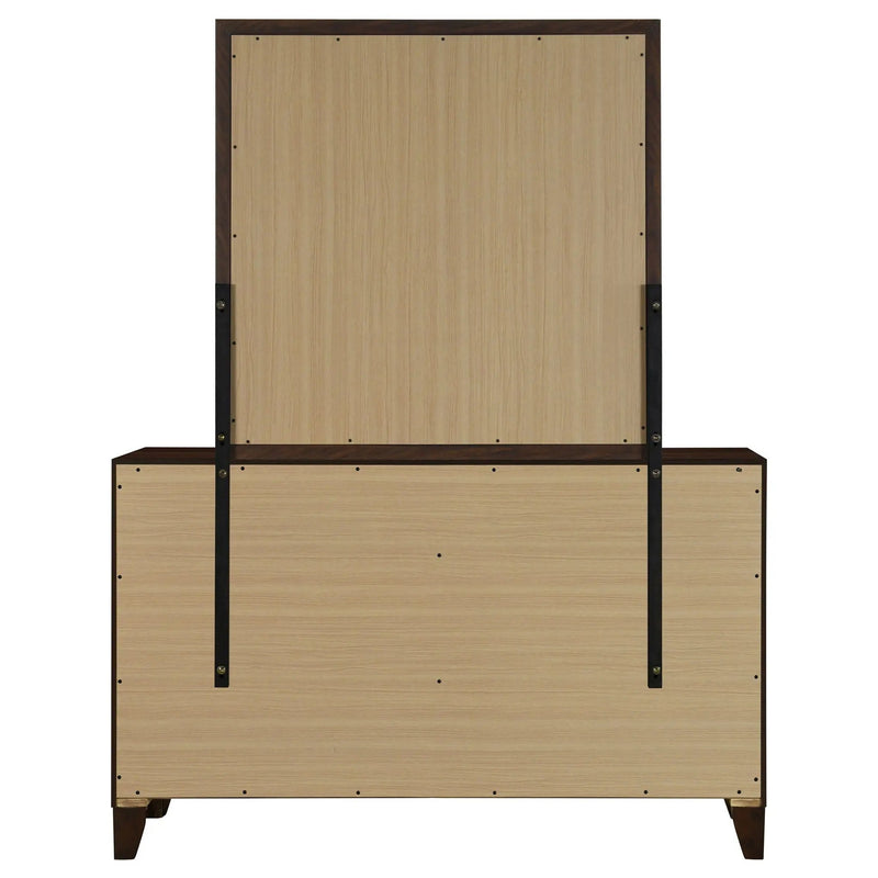 Welsley 6-drawer Dresser and Mirror Walnut by Unique Piece Furniture