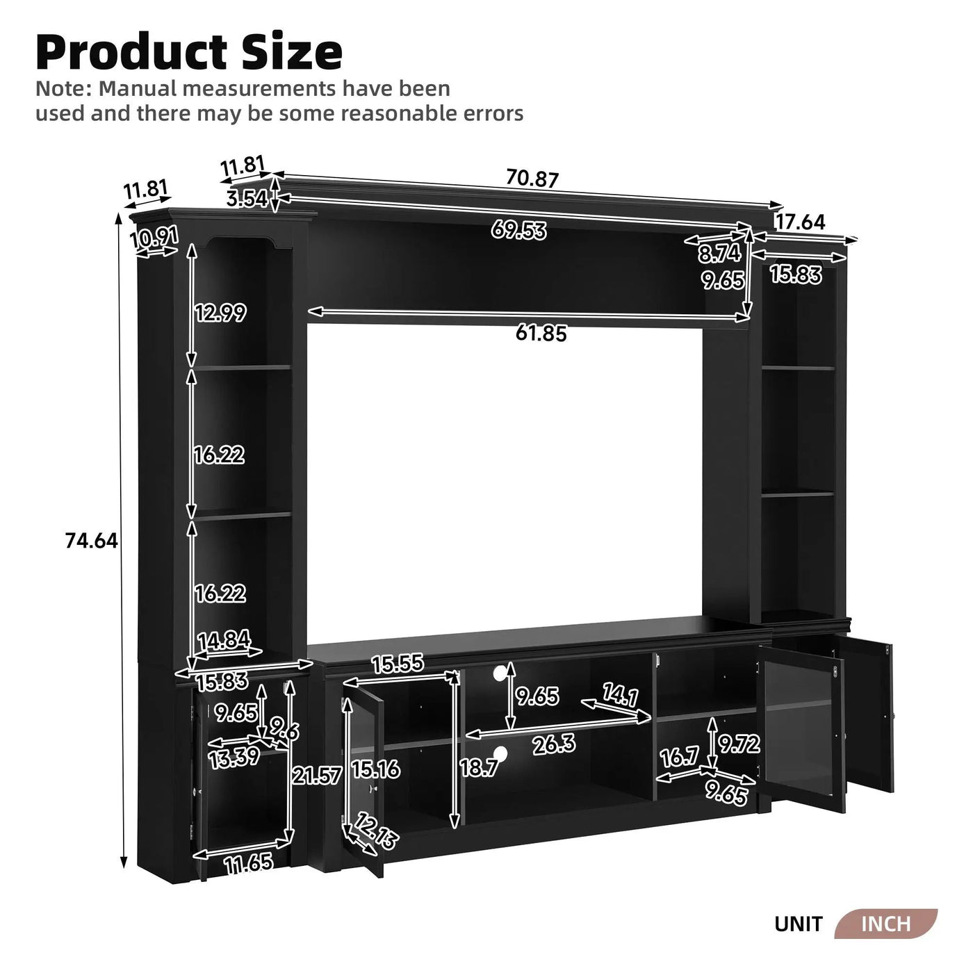 All-In-One TV Stand With Bookcase For TVs Up To 65" by HouseOfZazla