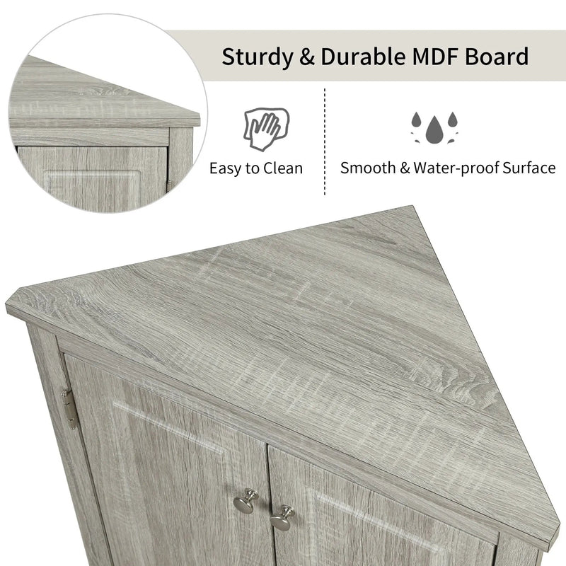 Triangle Bathroom Storage Cabinet With Adjustable Shelves, Freestanding Floor Cabinet For Home Kitchen by HouseOfZazla